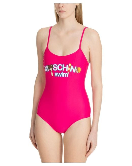 Costume intero swim di Moschino in Pink