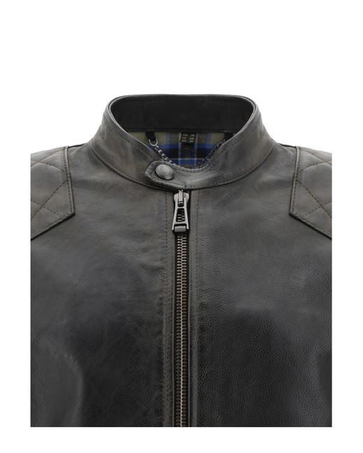 Belstaff Gray Outlaw Leather Jackets for men