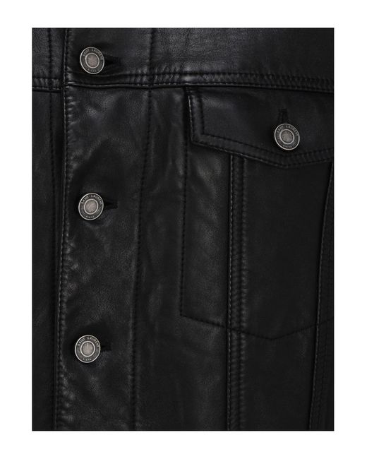 Saint Laurent Black Leather Jackets for men