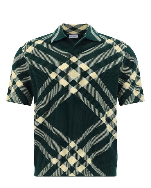 Burberry Green Check Archivio Polo Shirt for men