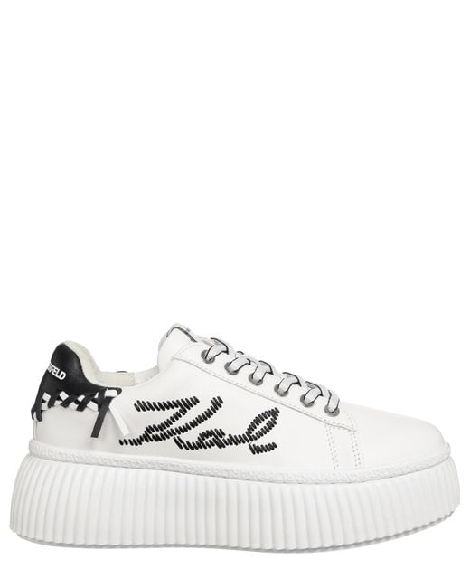 Karl Lagerfeld White Kreeper Lo Sneakers