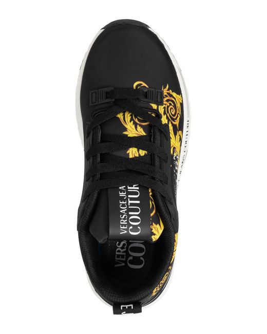 Versace Black Logo-print Lace-up Sneakers