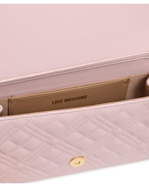 Love Moschino Pink Lettering Logo Crossbody Bag