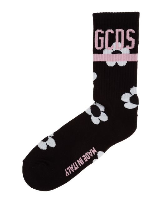 Womens Clothing Hosiery Socks Gcds Cotton Logo Intarsia Socks in Black Save 5% 