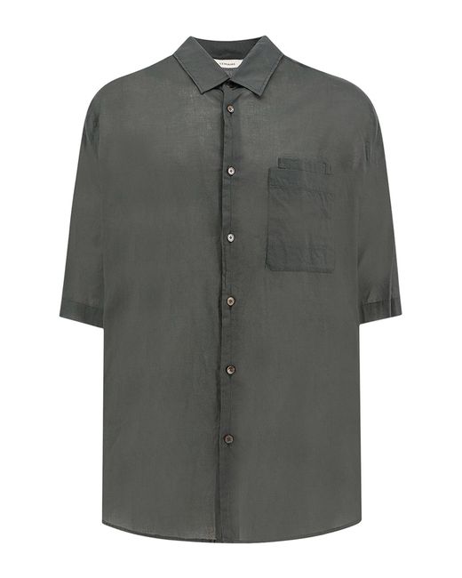 Lemaire Gray Short Sleeve Shirt for men