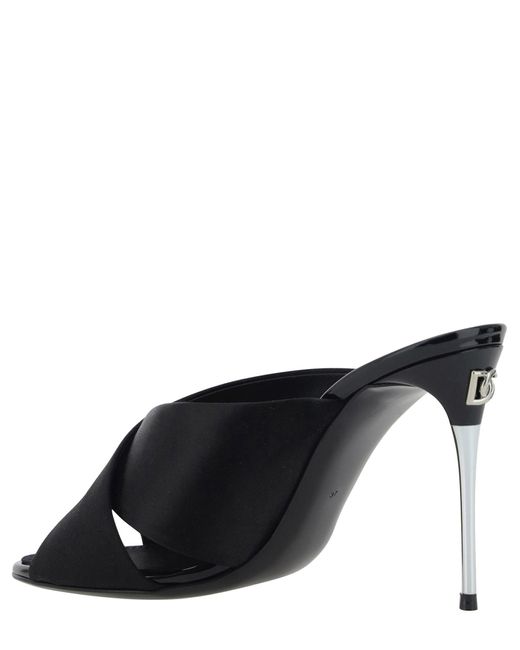 Dolce & Gabbana Black Heeled Mules
