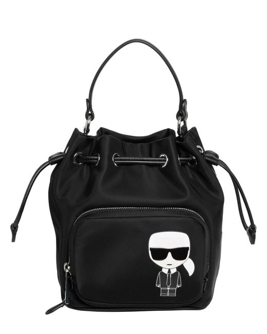 Karl Lagerfeld Black K/ikonik Bucket Bag