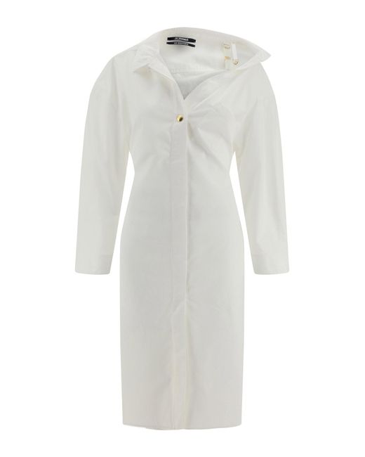 Jacquemus La Robe Chemise Midi Dress in White Lyst