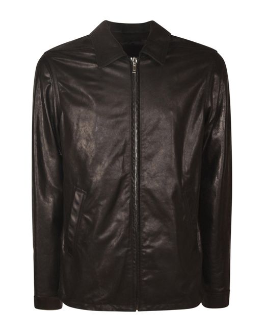 Rick Owens Black Leather Jackets for men