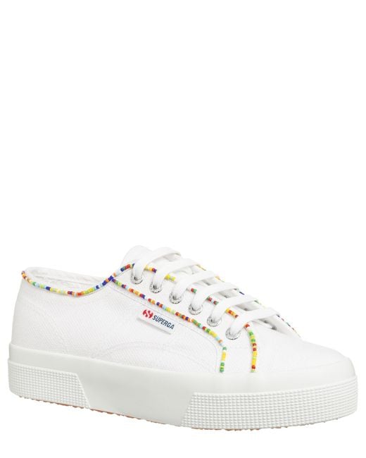 Superga White 2740 Multicolor Beads Sneakers