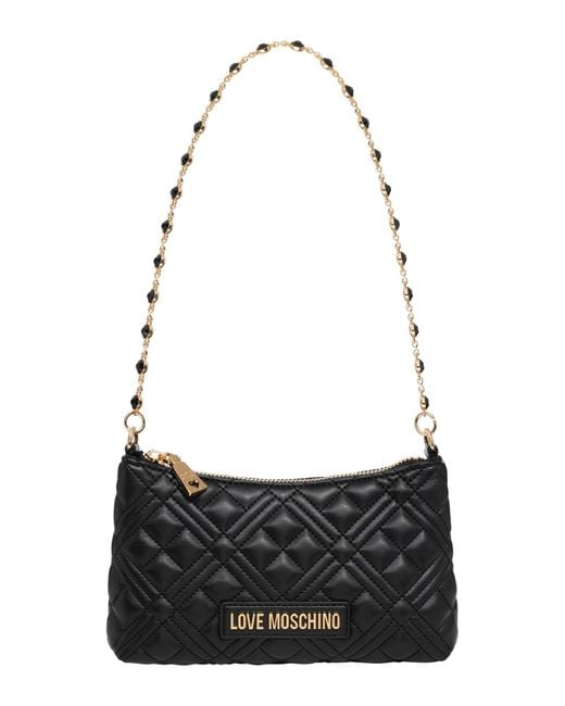 Love Moschino Black Lettering Logo Shoulder Bag