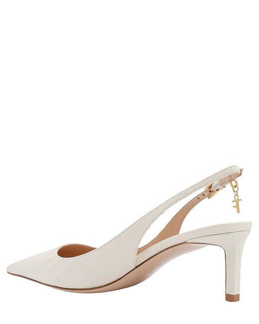 Tom Ford Natural Angelina 55 Leather Slingback Pumps