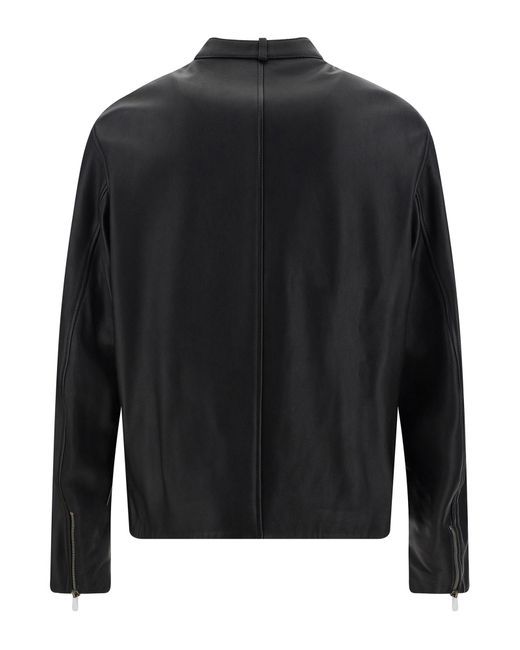 DIESEL Black L-metalo Leather Jackets for men