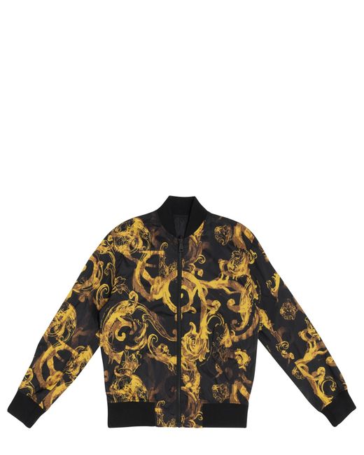 Versace Black Watercolour Couture Bomber Jacket for men