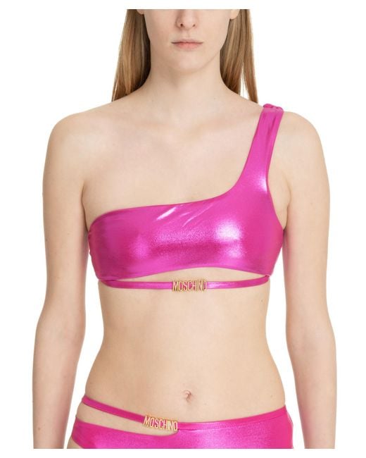 Top bikini swim di Moschino in Pink