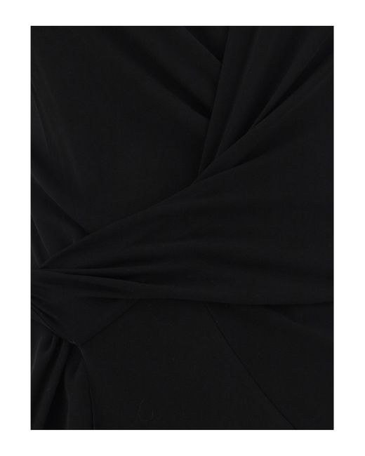Rick Owens Black Wrap Midi Dress