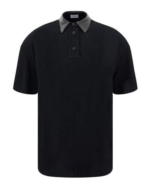 Brunello Cucinelli Black Polo Shirt