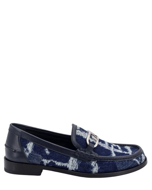 Fendi Blue Denim 'loafers' Shoes, for men