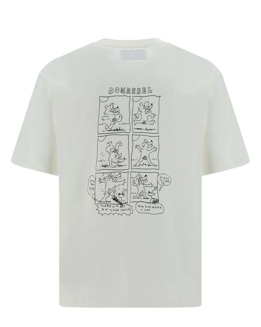 T-shirt di DOMREBEL in White da Uomo