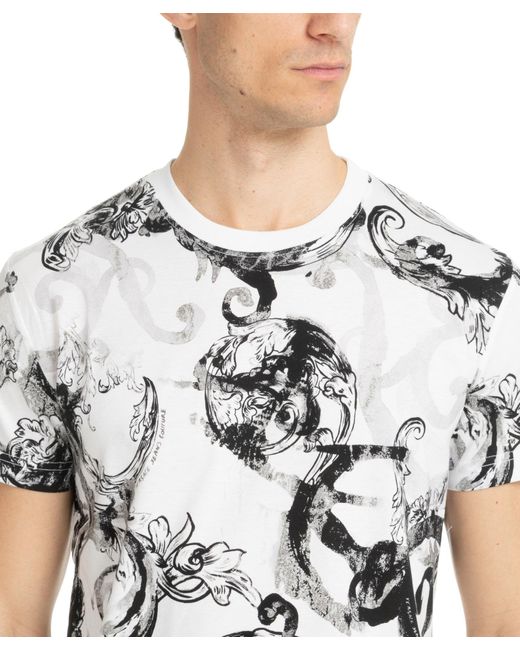 Versace White Watercolour Couture T-shirt for men