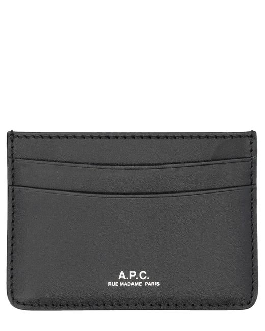 A.P.C. Black Credit Card Holder for men