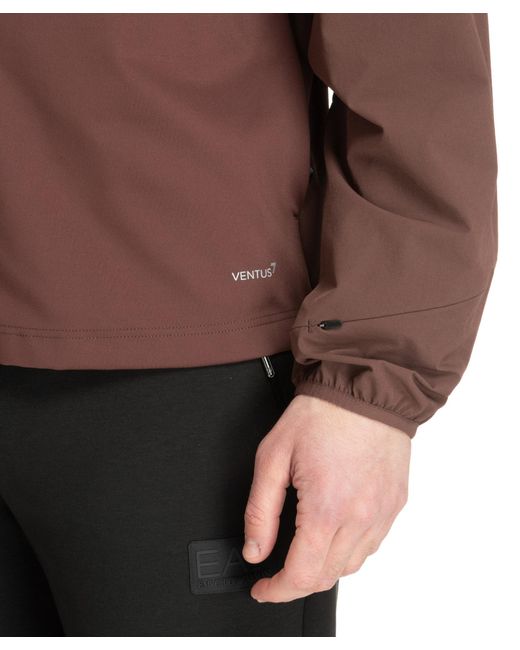 Felpa con zip ventus 7 di EA7 in Brown da Uomo