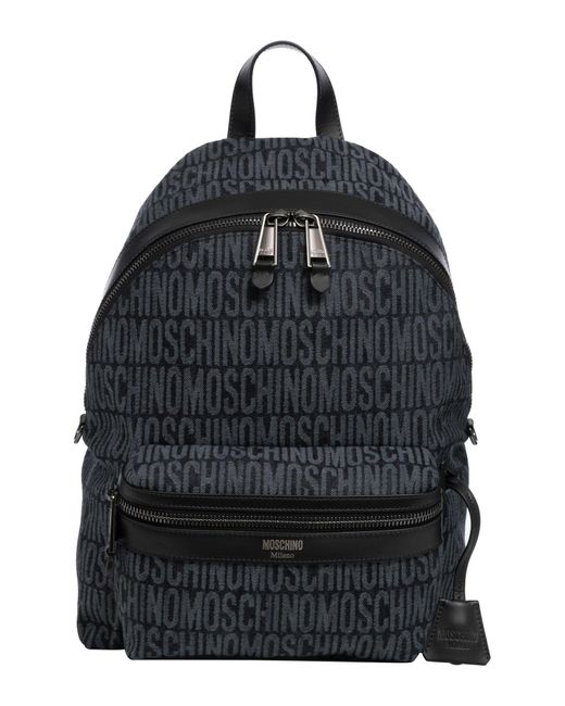 Moschino Black Logo Backpack for men