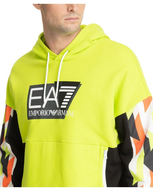 EA7 Yellow Hoodie for men