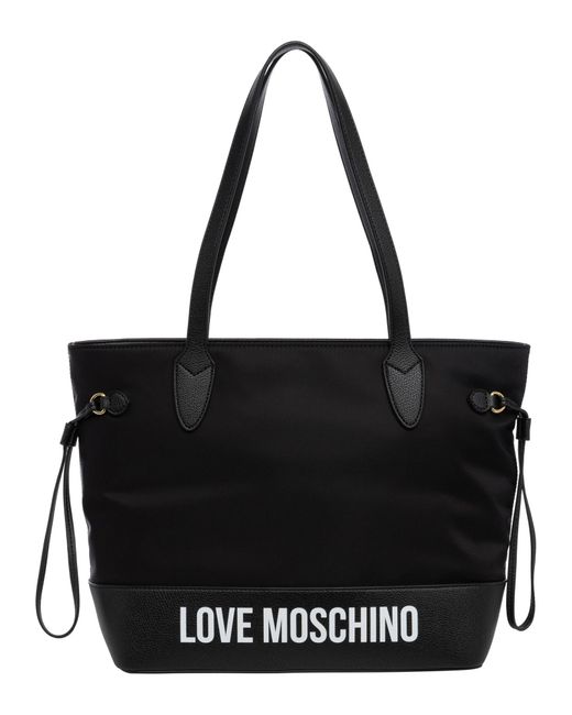 Love Moschino Black Logo Print Tote Bag