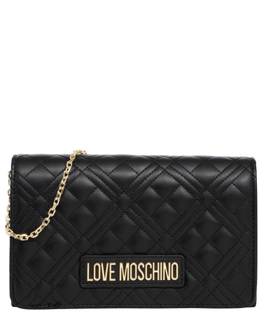 Love Moschino Black Lettering Logo Crossbody Bag