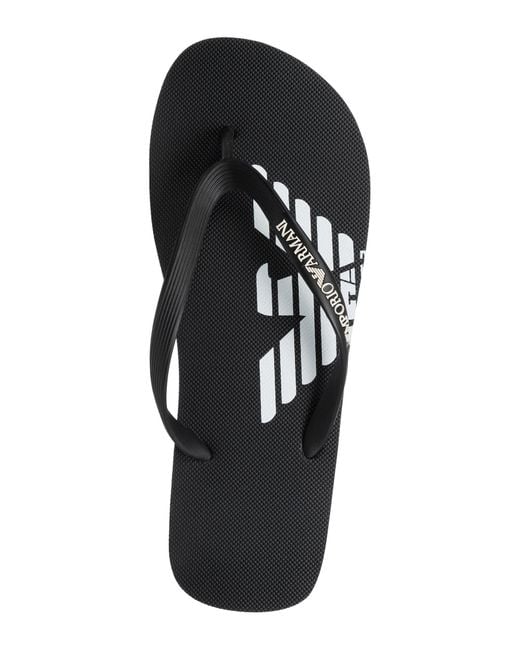 Emporio Armani Black Flip Flops for men