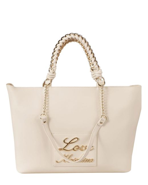 Shopping bag donna avorio di Love Moschino in Natural
