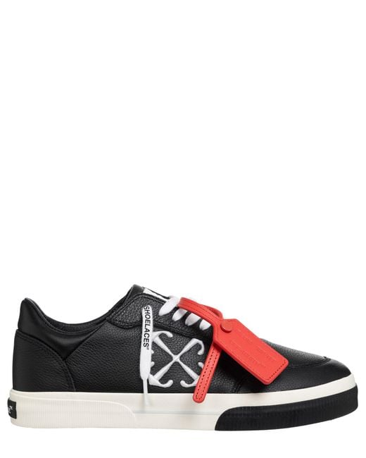 Off-White c/o Virgil Abloh Black Off- Low Leather Vulcanized Sneakers For