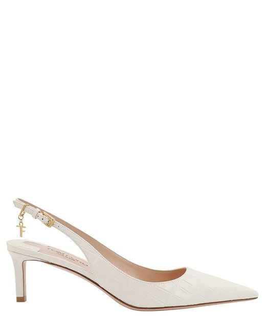Tom Ford Natural Angelina 55 Leather Slingback Pumps