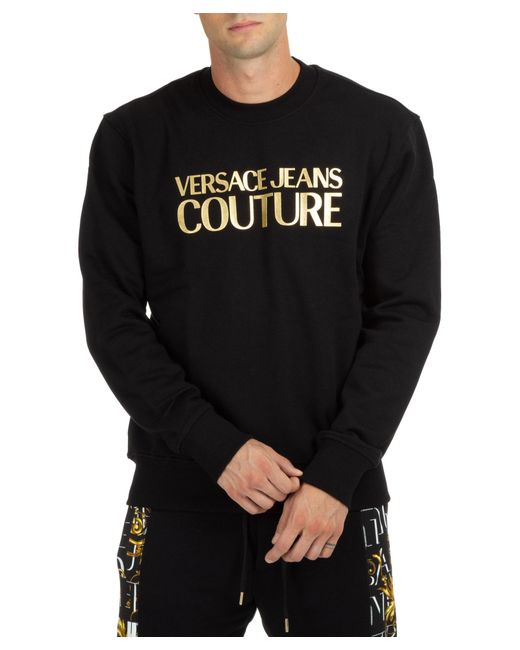 Versace Jeans Black Cotton Sweatshirt for men