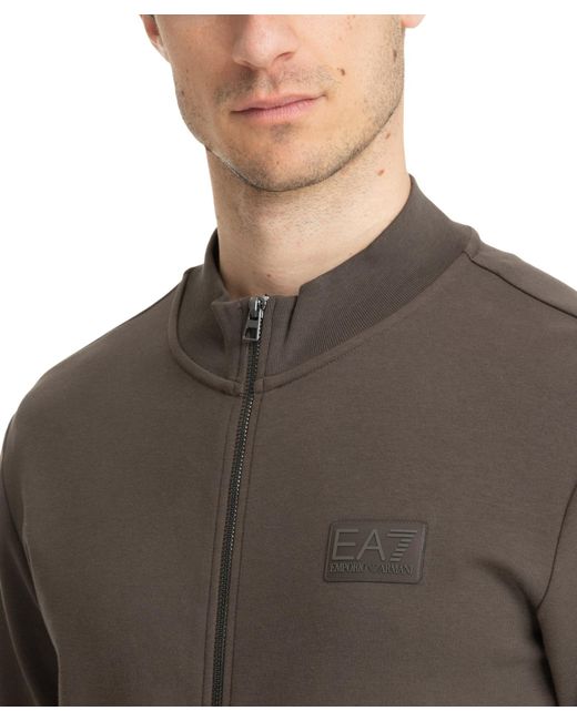 Felpa con zip di EA7 in Brown da Uomo