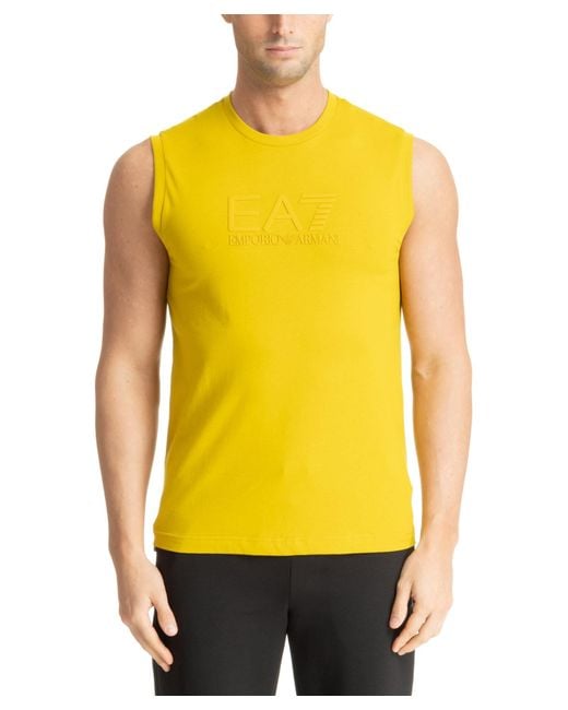 EA7 Yellow Sleeveless T-shirt for men