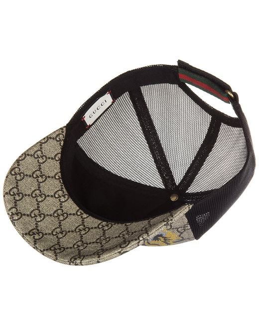 Gucci Beige Tiger Print GG Supreme Baseball Cap in Natural for | Lyst