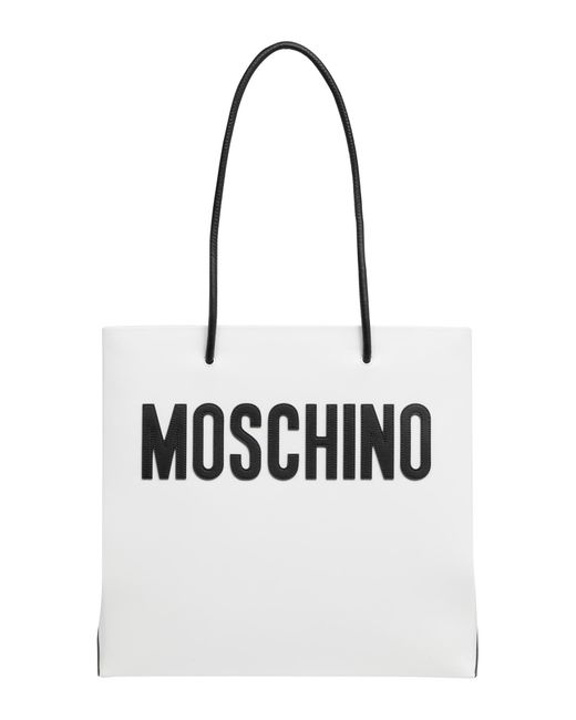 Moschino White Logo Tote Bag