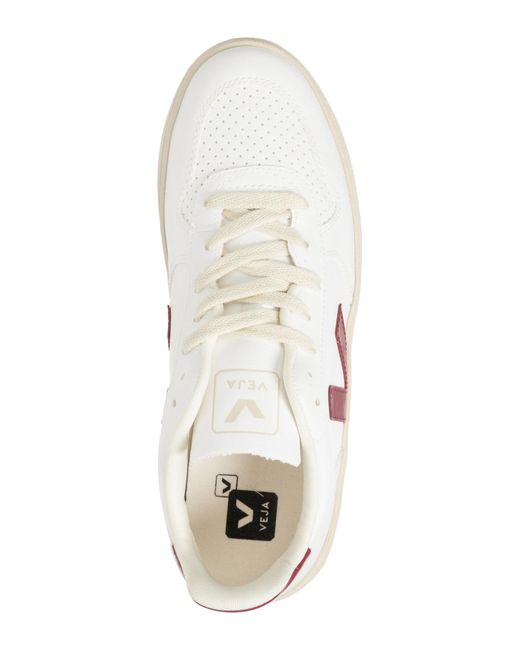 Veja White V10 Lace-up Leather Sneakers