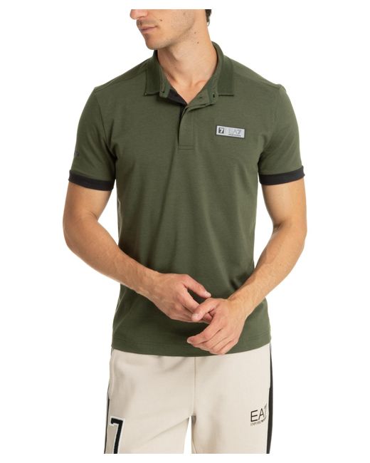 EA7 Green Natural Ventus 7 Cotton Polo Shirt for men