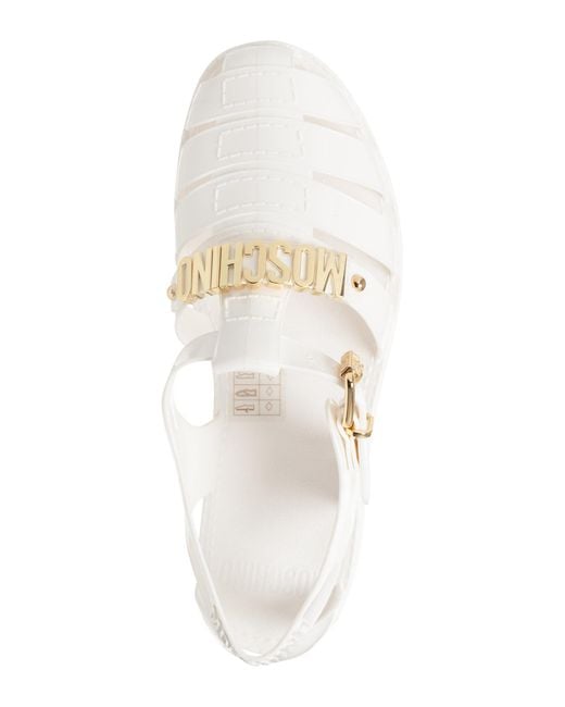 Moschino White Jelly Sandals