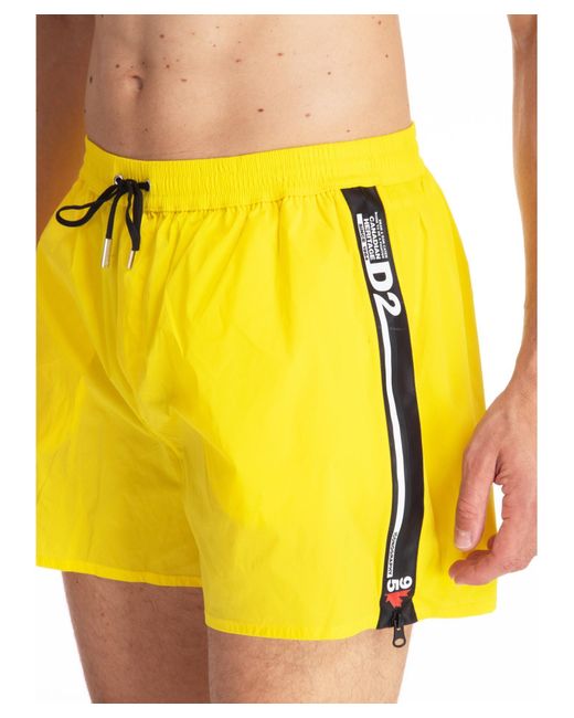DSquared² Yellow Swim Shorts for men