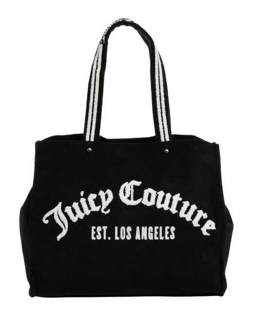 Juicy Couture Black Iris Towelling Tote Bag