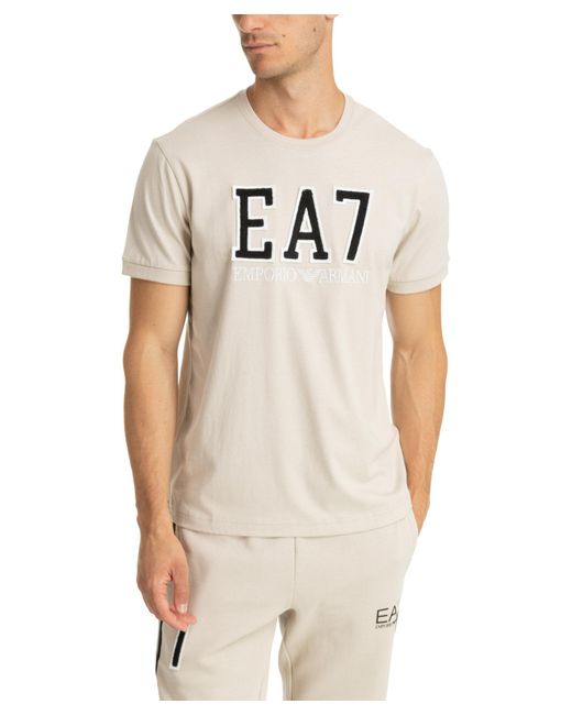 EA7 Cotton T-shirt in Natural for Men | Lyst Canada