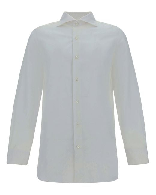 Finamore 1925 White Milano-simone Shirt for men
