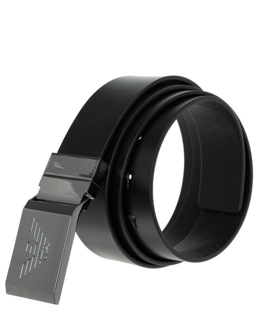 Emporio Armani Leather Belt in Black for Men | Lyst