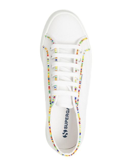 Superga White 2740 Multicolor Beads Sneakers