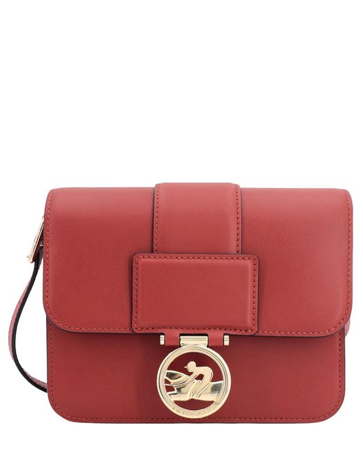 Small or Medium Size Red Leather Crossbody Bag Red Rectangle