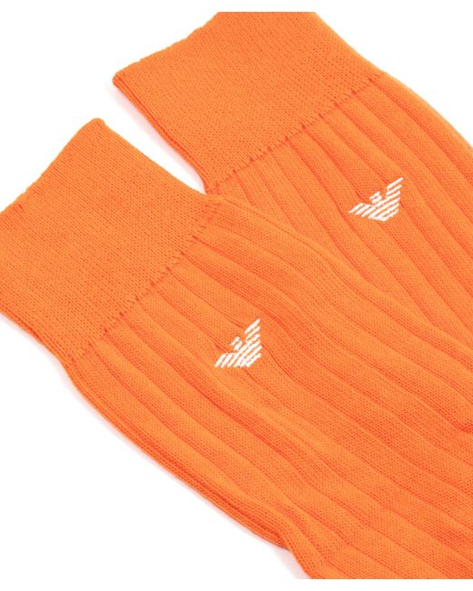 Emporio Armani Orange Socks for men